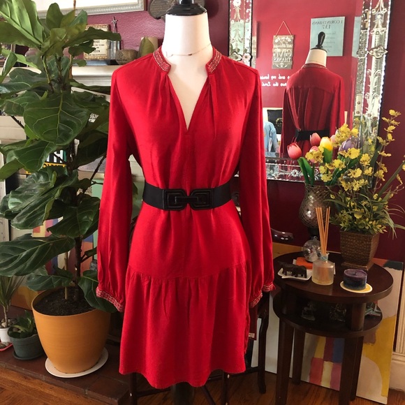 H&M Dresses & Skirts - Red Embellished Tunic/Dress
